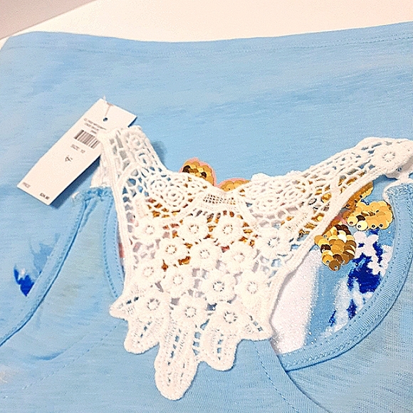 Justice Girls Crochet Yoke Unicorn Sequin Tank - Picture 5 of 5